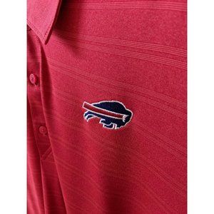 Buffalo Bills Cutter & Buck Interbay Red Melange Stripe Polo Golf Shirt Size 4XT